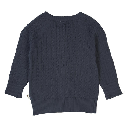 MÜSLI by Green Cotton | Cable Cardigan Baby | Night blue