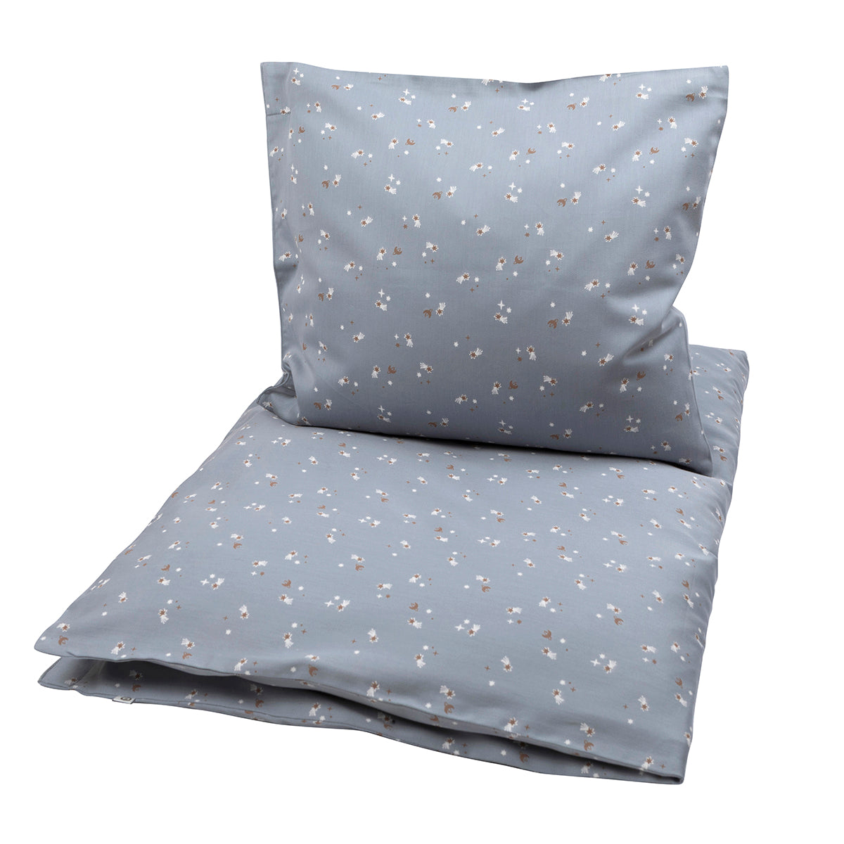 MÜSLI by Green Cotton | Stars Bettwäsche| Jasmin blue/Balsam cream/Walnut
