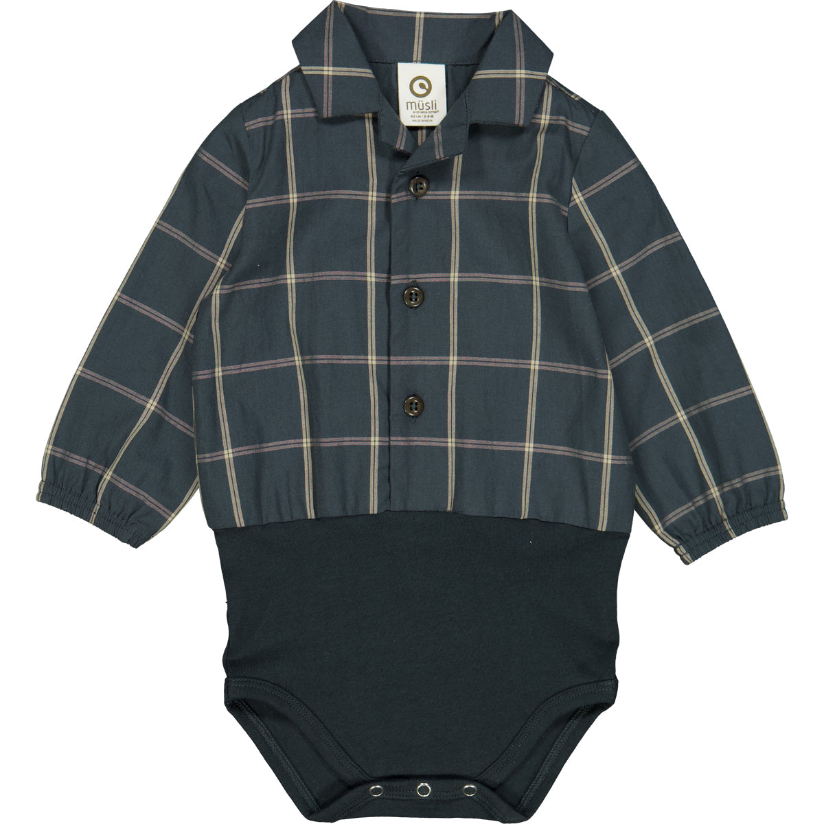MÜSLI by Green Cotton | Check Shirt Bodysuit