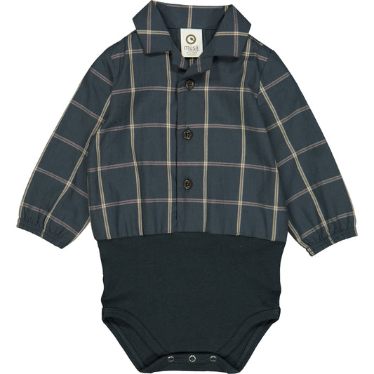 MÜSLI by Green Cotton | Check Shirt Bodysuit