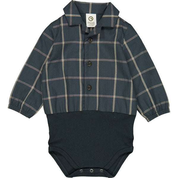 MÜSLI by Green Cotton | Check Shirt Bodysuit