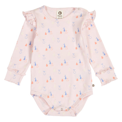 MÜSLI by Green Cotton | Picnic Frill Body | Primrose/Shell blue/Tofu