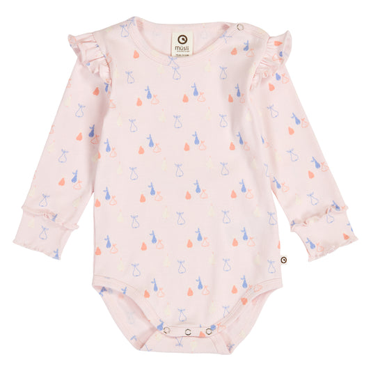 MÜSLI by Green Cotton | Picnic Frill Body | Primrose/Shell blue/Tofu