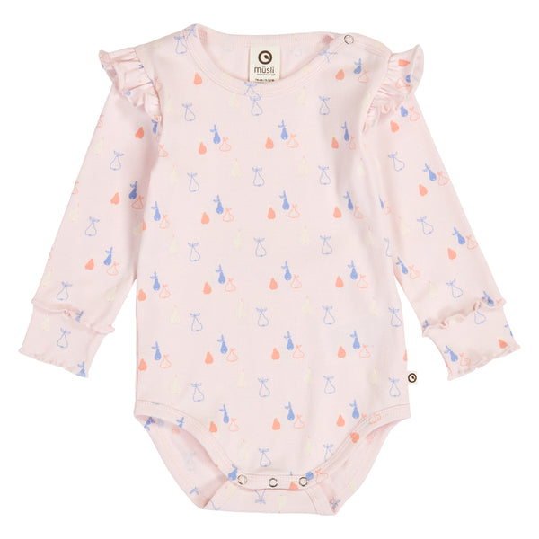 MÜSLI by Green Cotton | Picnic Frill Body | Primrose/Shell blue/Tofu