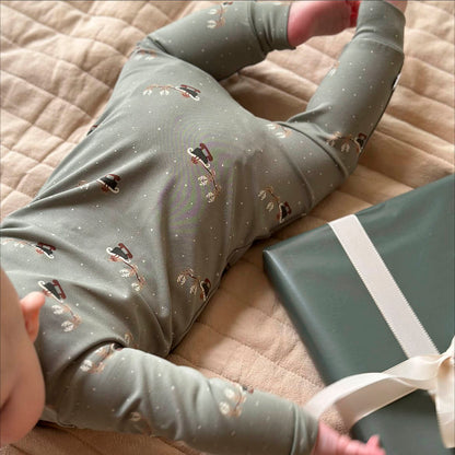 MÜSLI by Green Cotton | Zip Strampler | Shadow/Deep green/Balsam cream