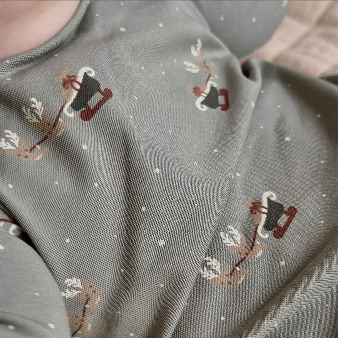 MÜSLI by Green Cotton | Zip Strampler | Shadow/Deep green/Balsam cream