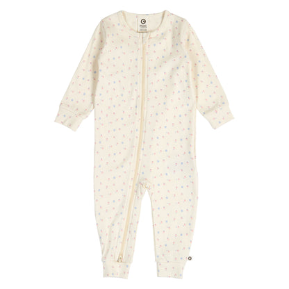MÜSLI by Green Cotton | Spring Zip Strampler | Tofu/Nectar/shell blue