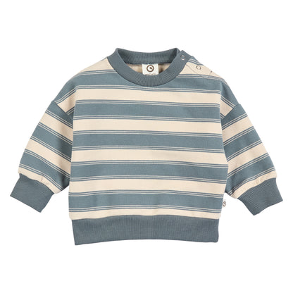 MÜSLI by Green Cotton | Stripe Sweat Set Baby | Oak/Stormy blue