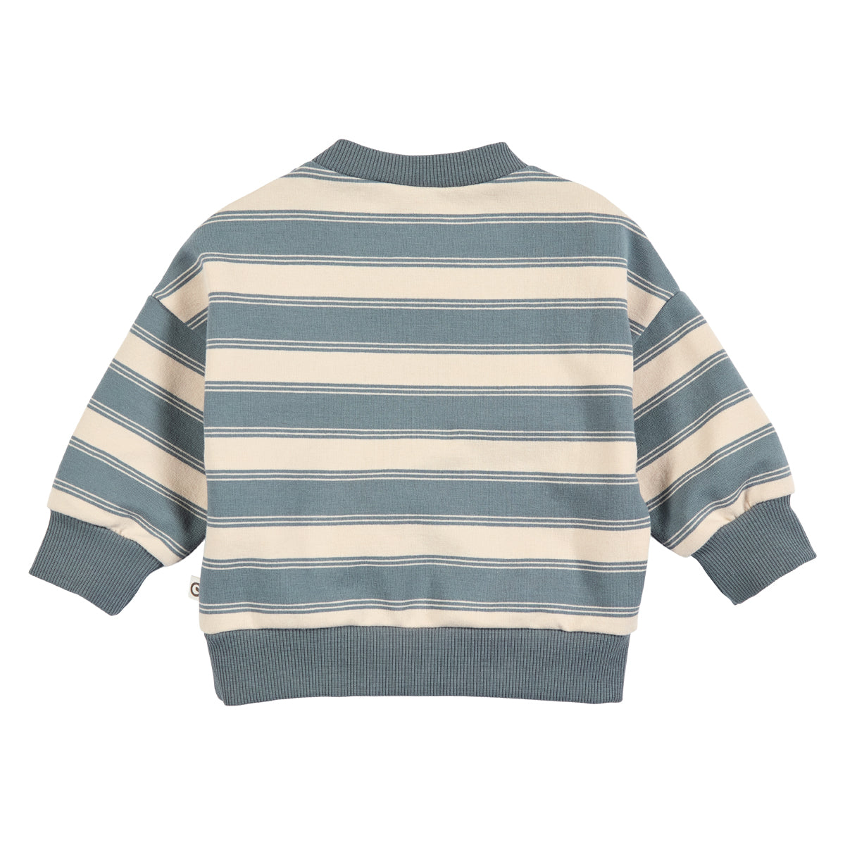 MÜSLI by Green Cotton | Stripe Sweat Set Baby | Oak/Stormy blue