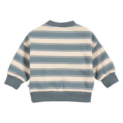 MÜSLI by Green Cotton | Stripe Sweat Set Baby | Oak/Stormy blue
