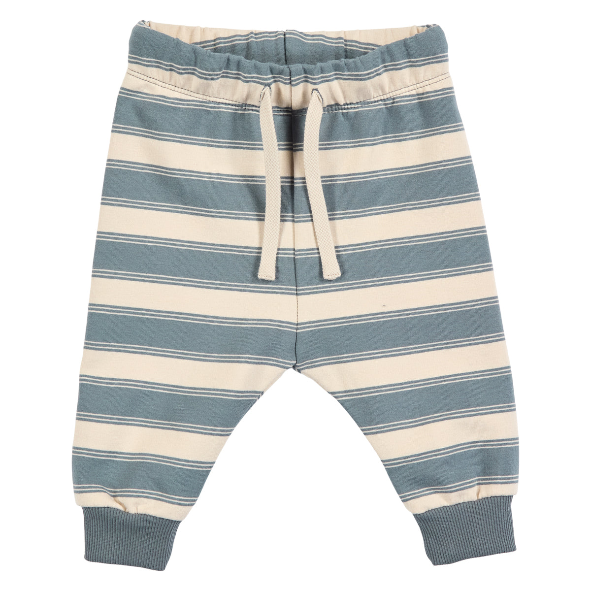 MÜSLI by Green Cotton | Stripe Sweat Set Baby | Oak/Stormy blue