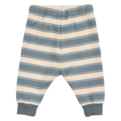 MÜSLI by Green Cotton | Stripe Sweat Set Baby | Oak/Stormy blue