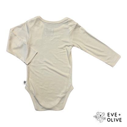 Eve & Olive | Long-sleeve Baby Bodysuit | Cute Beige