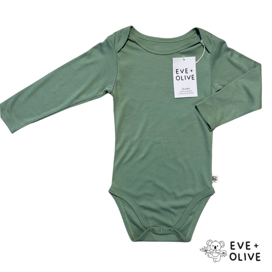 Eve & Olive | Long-Sleeve Baby Bodysuit | Brave Eucalyptus