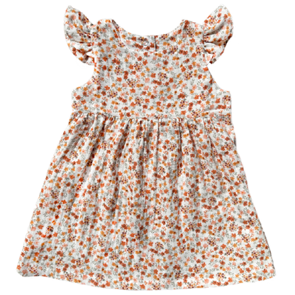 MerryMinis | Muslin Dress Amelie | Apricot Floral Print