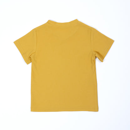 Paua Kids | Unisex Kurzarm-Shirt "Schule" | Bio-Bauwolle | Gelb