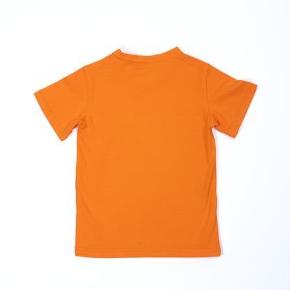 Paua Kids | Unisex Short Sleeve T-Shirt "Unicorn" | Cotton & Lyocell | Orange