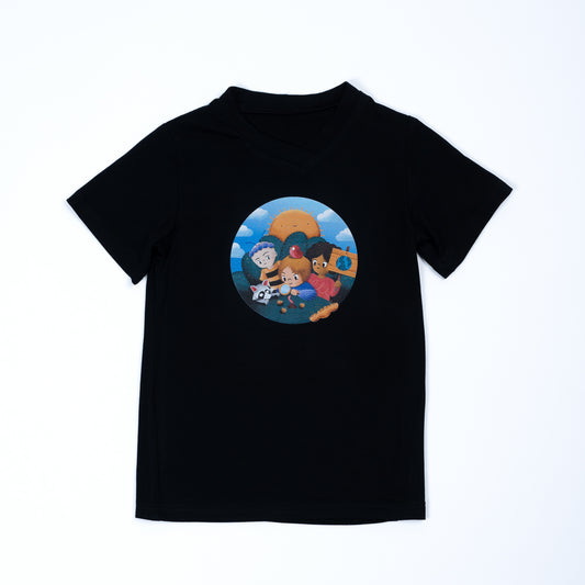 Paua Kids | Unisex Short-Sleeve Shirt "Green Generation" | Micromodal | Black