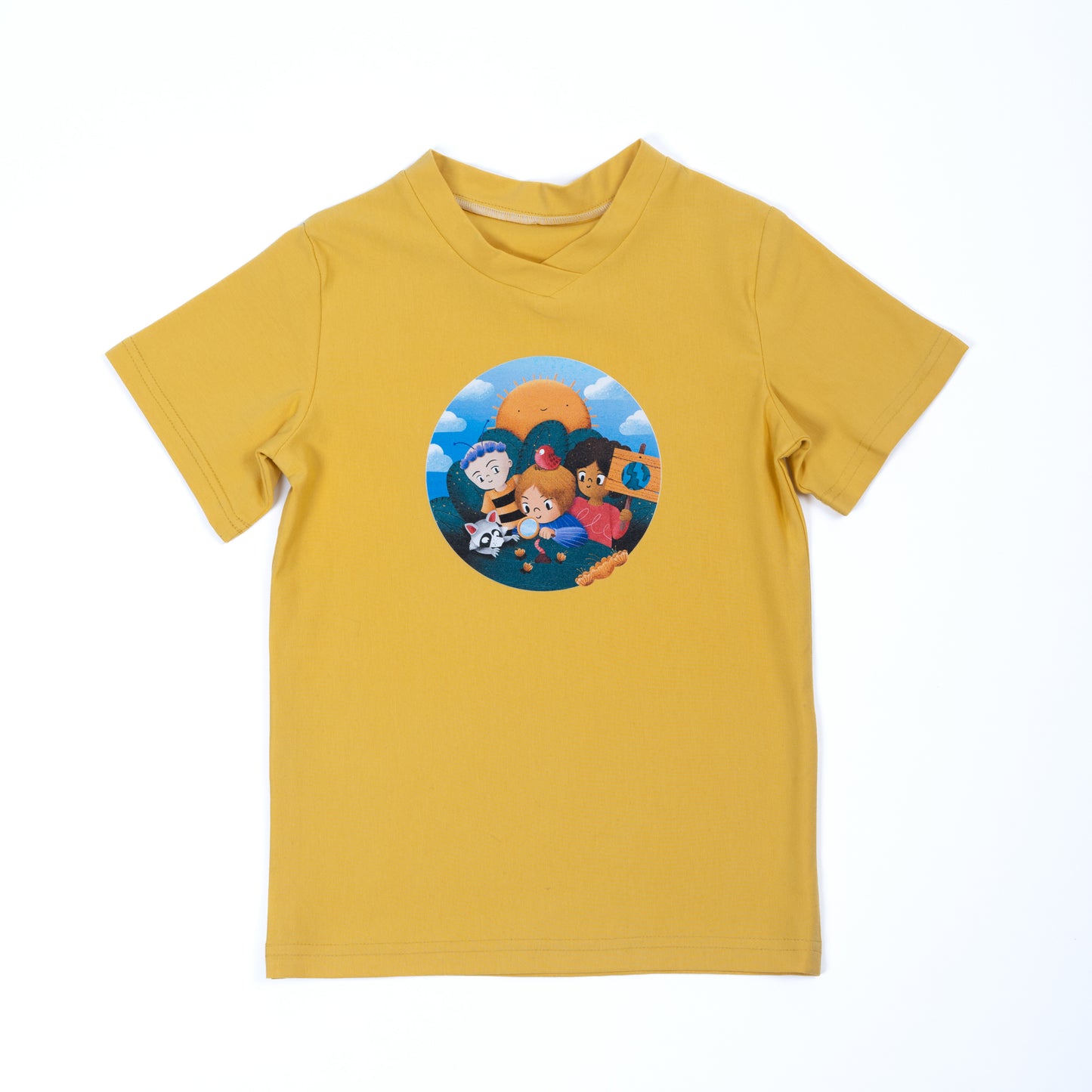 Paua Kids | Unisex Short-Sleeve Shirt with Audiobook | Cotton | Yellow