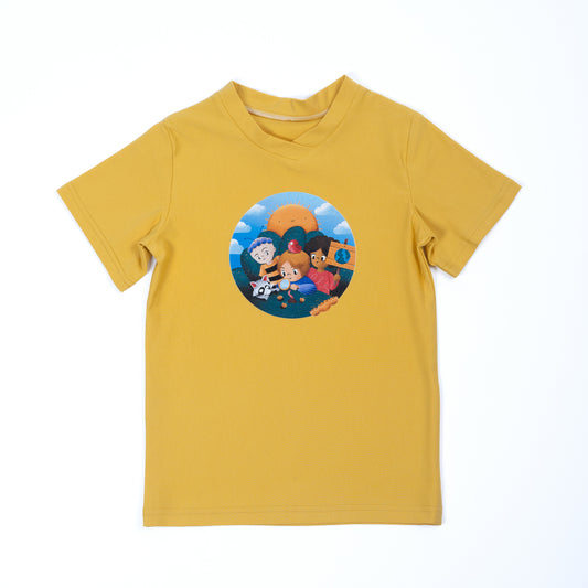 Paua Kids | Unisex Short-Sleeve Shirt with Audiobook | Cotton | Yellow