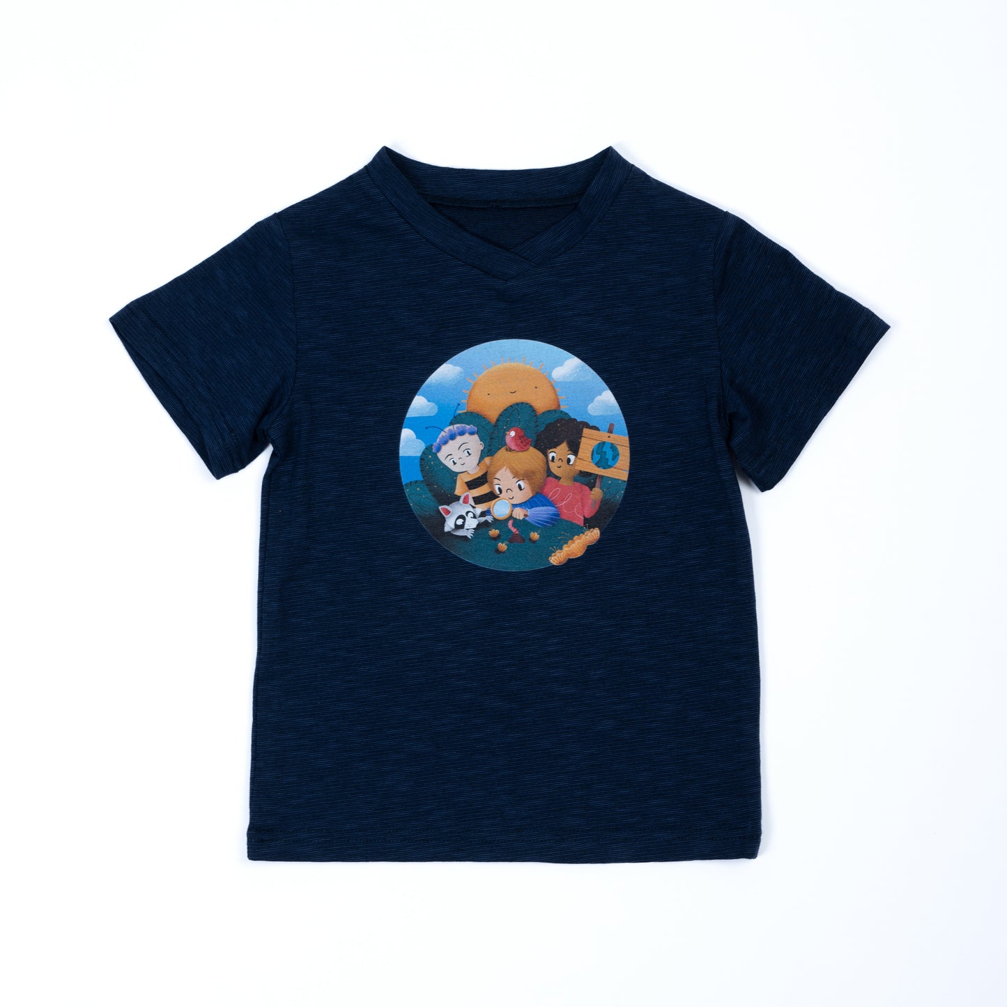 Paua Kids | Unisex Short Sleeve Shirt "Environment" | Cotton & Lyocell | Navy