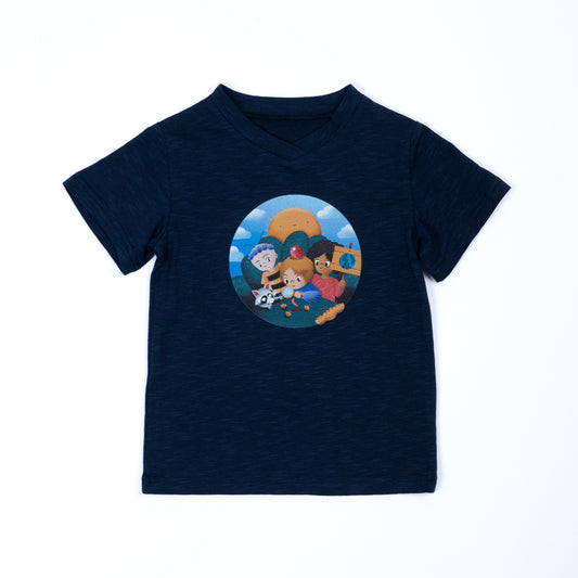 Paua Kids | Unisex Short Sleeve Shirt "Environment" | Cotton & Lyocell | Navy