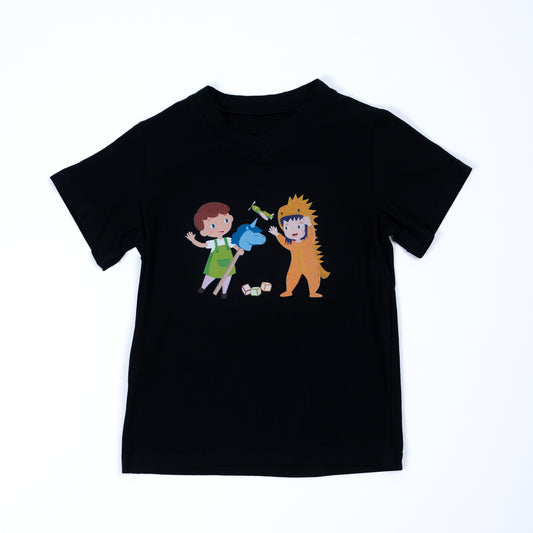 Paua Kids | Unisex Short-Sleeve Shirt "Dress Up" | Micromodal | Black