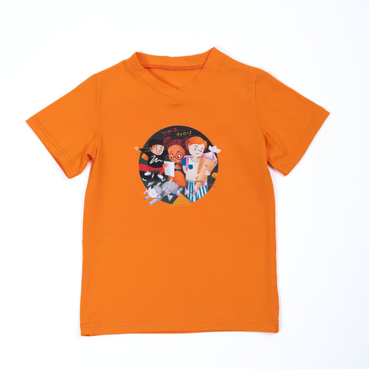 Paua Kids | Unisex Short Sleeve T-Shirt "School" | Organic Cotton | Orange