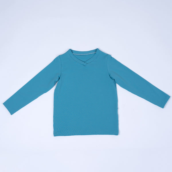 Paua Kids | Unisex Long-Sleeve Shirt Aqua | Organic Cotton