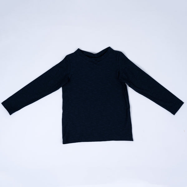 Paua Kids | Unisex Long Sleeve Shirt Navy | Cotton & Lyocell