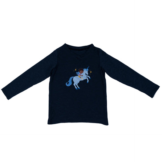 Paua Kids | Unisex Long-Sleeve Shirt "Unicorn" | Cotton & Lyocell