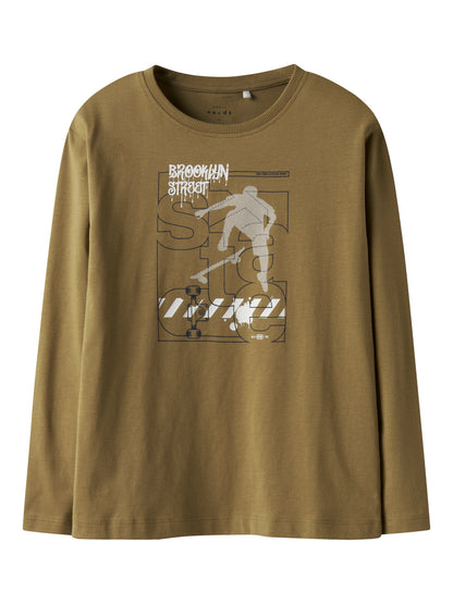 name it | T-Shirt Langarm | Braun