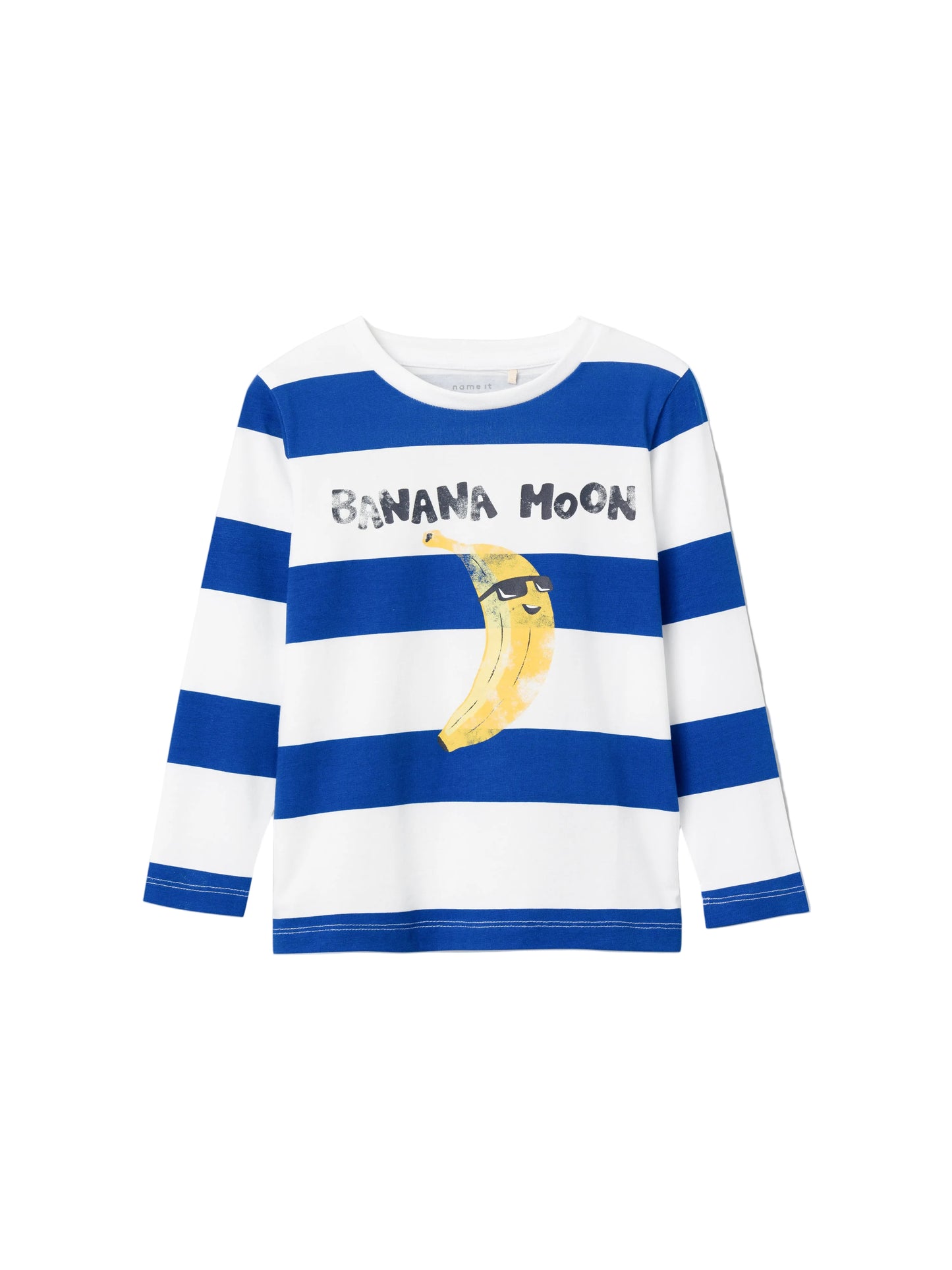 name it | T-Shirt Langarm | Weiß-Blau