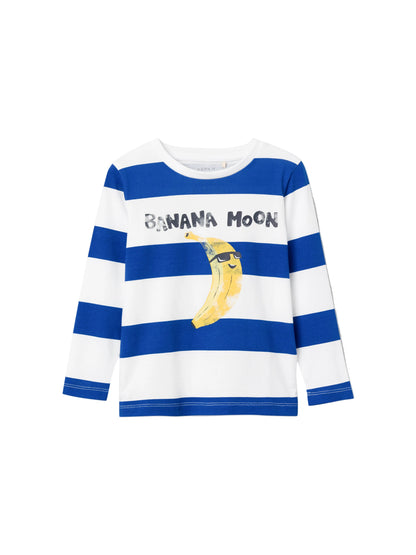 name it | T-Shirt Langarm | Weiß-Blau