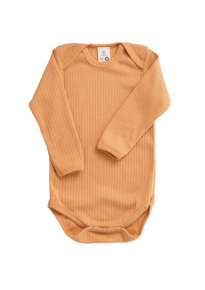 Organic by Feldman | Long-Sleeved Baby Bodysuit | Play of Colors (Ochre)