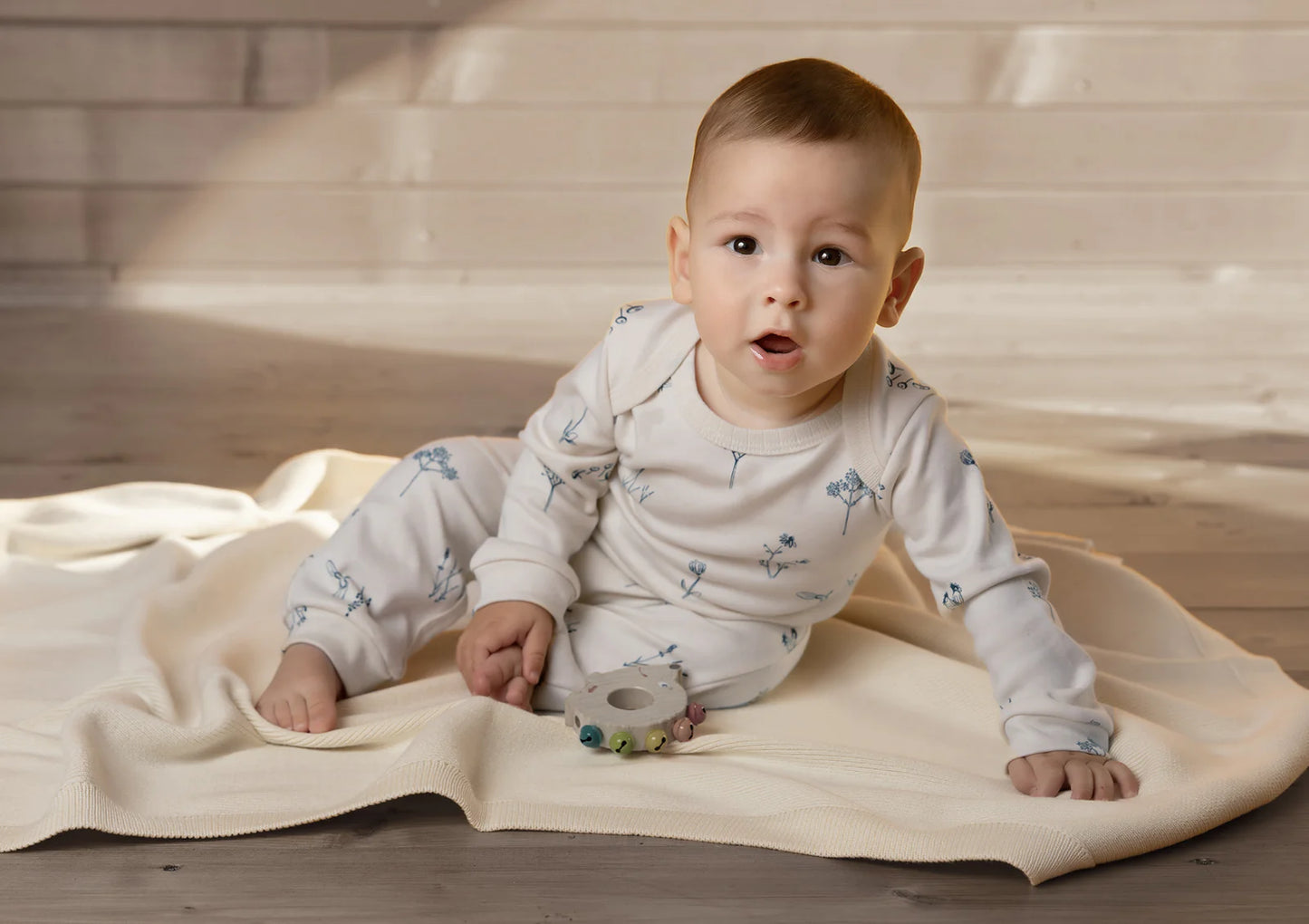 Organic by Feldman | Long-Sleeved Play Suit | Plants Delight