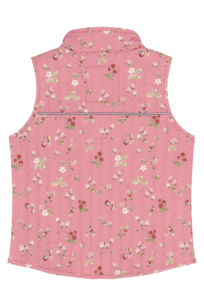 petit piao | Vest | Dusty Rose Strawberry AOP