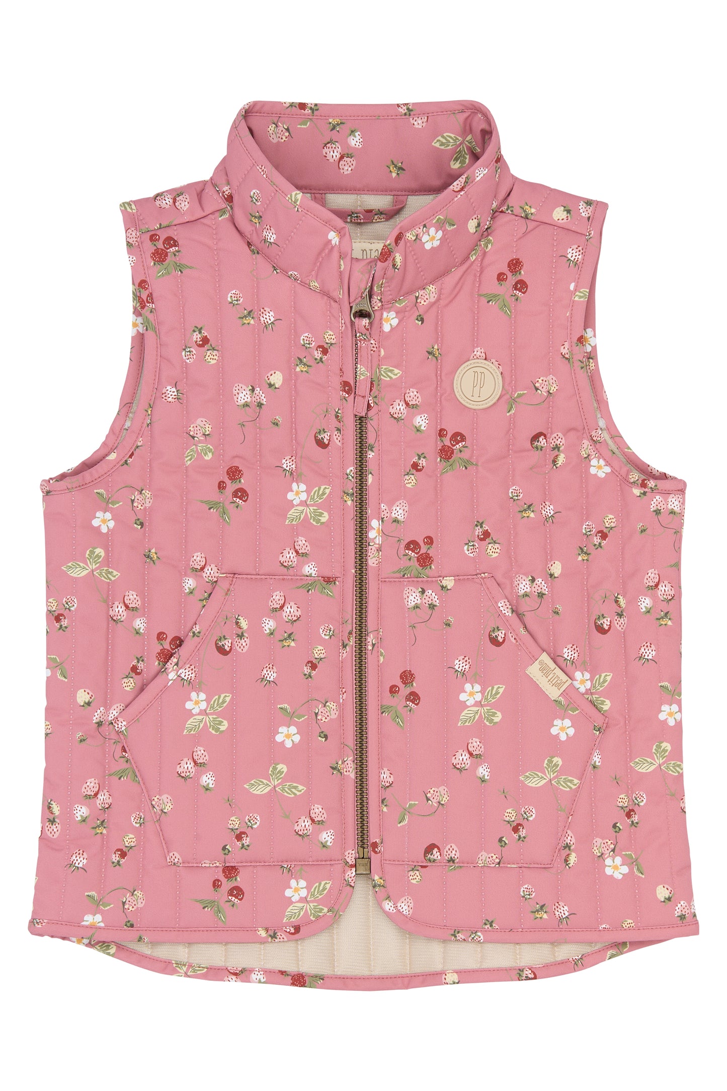 petit piao | Vest | Dusty Rose Strawberry AOP