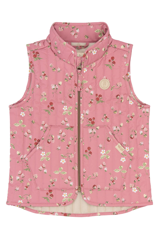 petit piao | Vest | Dusty Rose Strawberry AOP