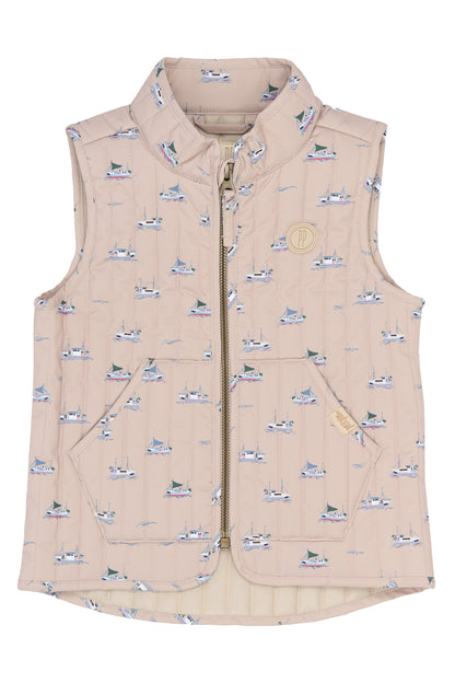 petit piao | Vest | Oxford Tan Boat AOP
