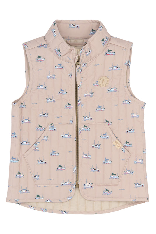petit piao | Vest | Oxford Tan Boat AOP