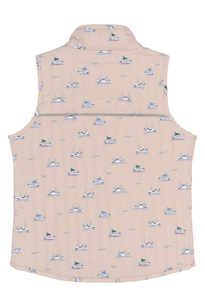 petit piao | Vest | Oxford Tan Boat AOP