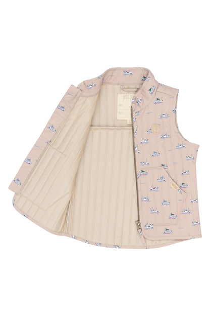 petit piao | Vest | Oxford Tan Boat AOP