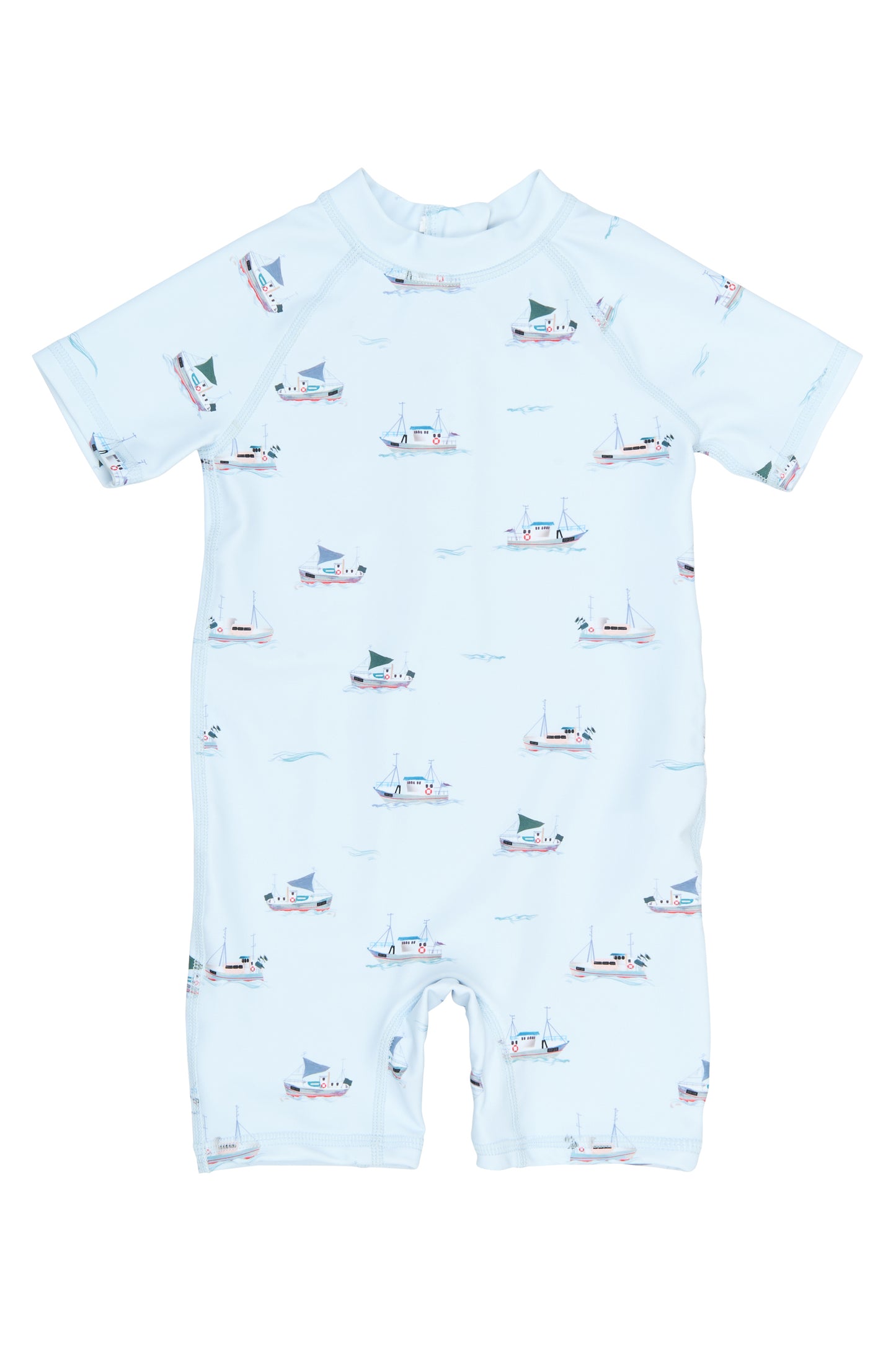 petit piao | Swim Jumpsuit | Illusion Blue Boat AOP