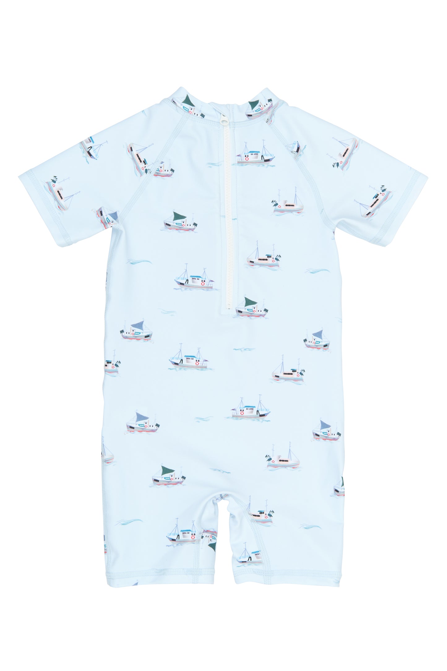 petit piao | Swim Jumpsuit | Illusion Blue Boat AOP