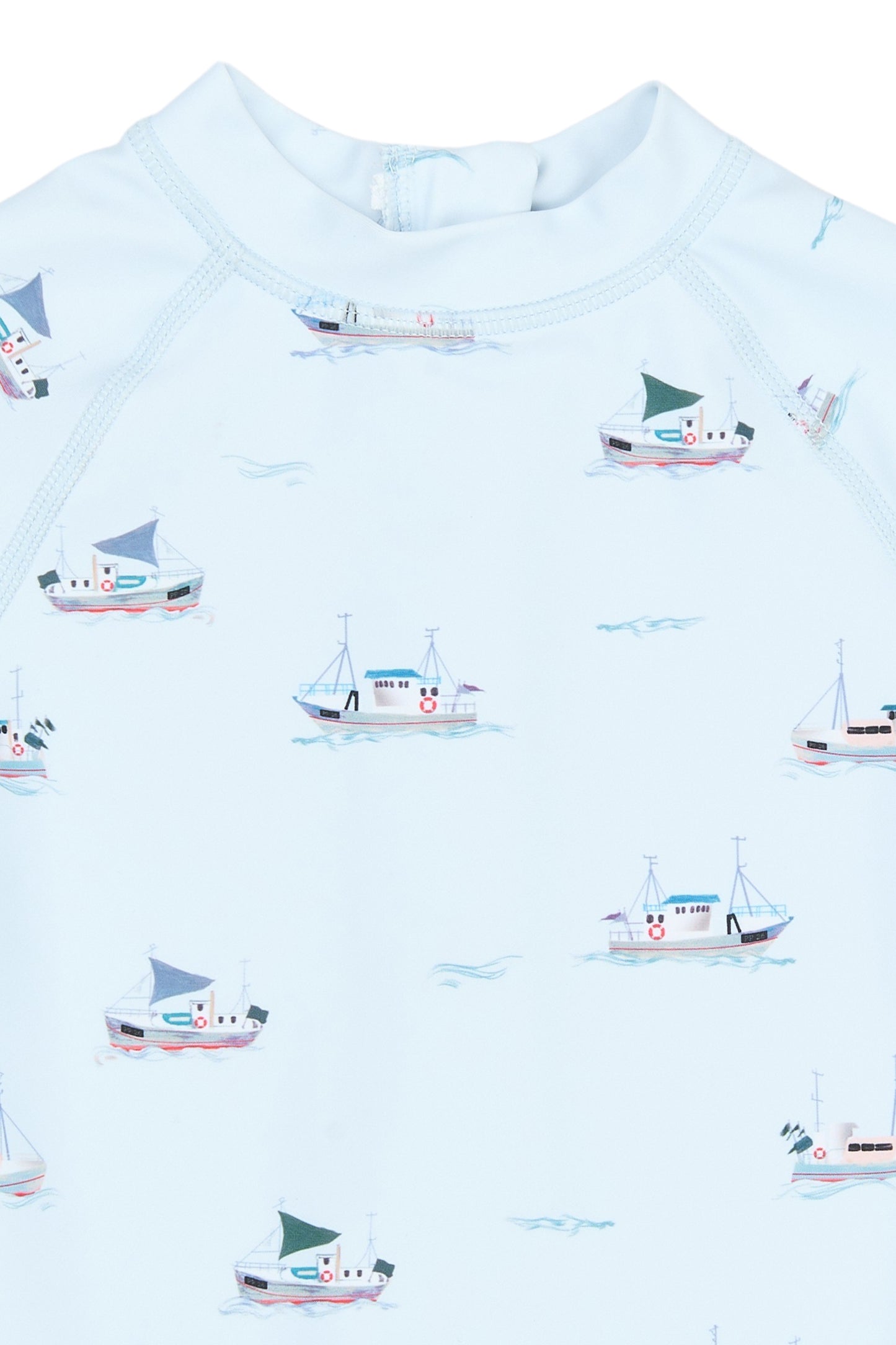 petit piao | Swim Jumpsuit | Illusion Blue Boat AOP