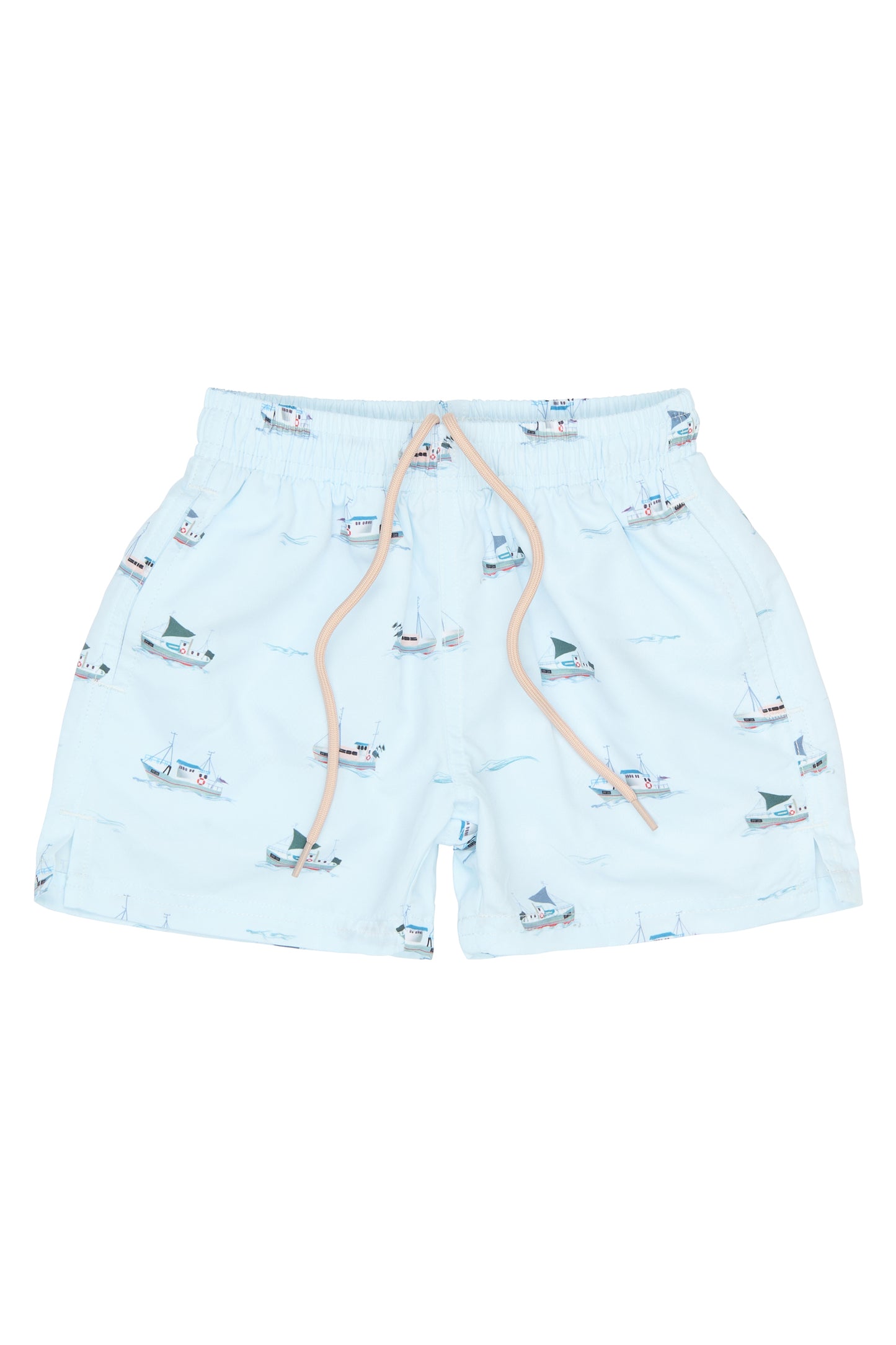 petit piao | Swim Trunks | Illusion Blue Boat AOP