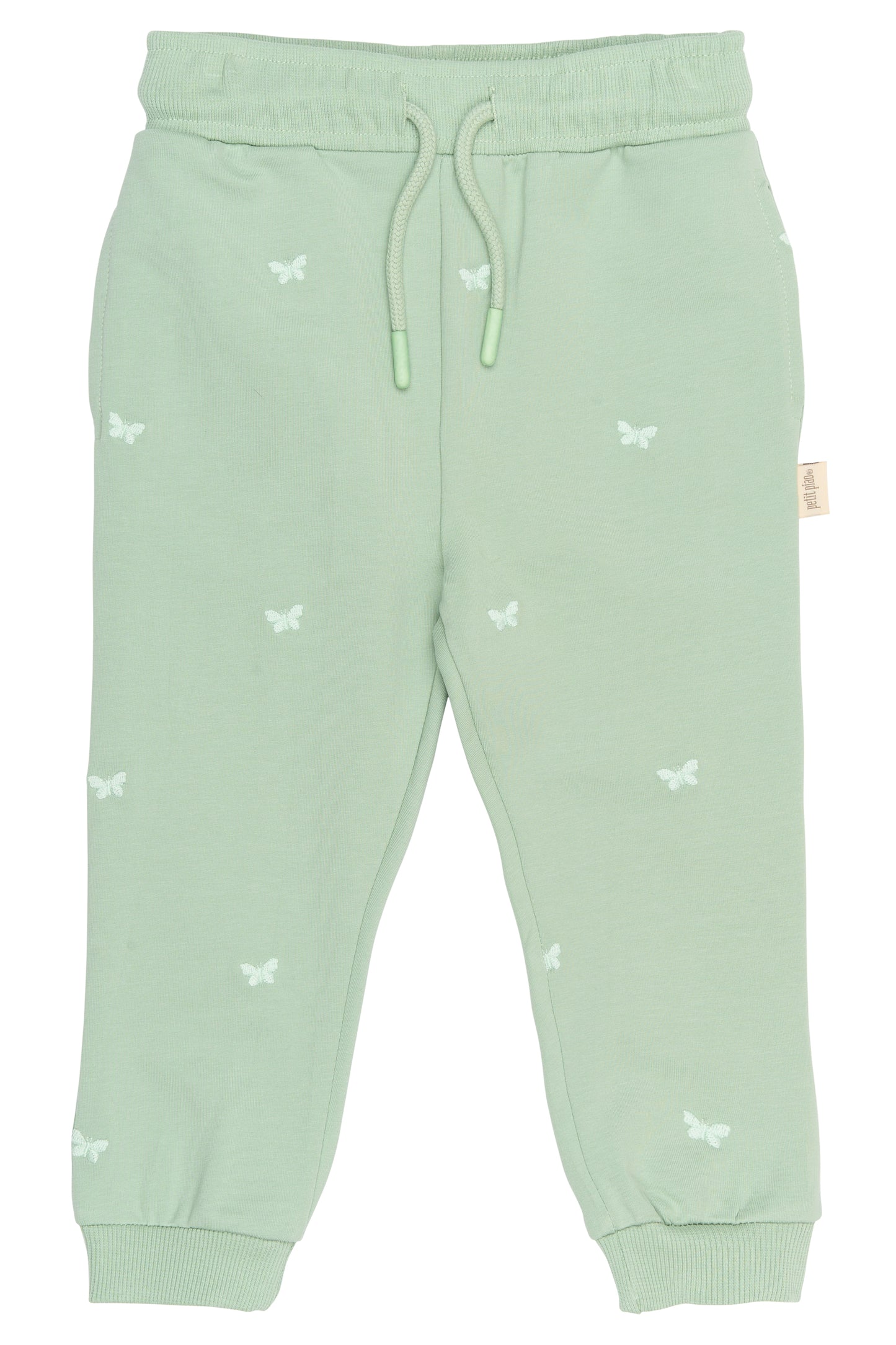 petit piao | Sweatpants | Frosty Green Butterfly EMB
