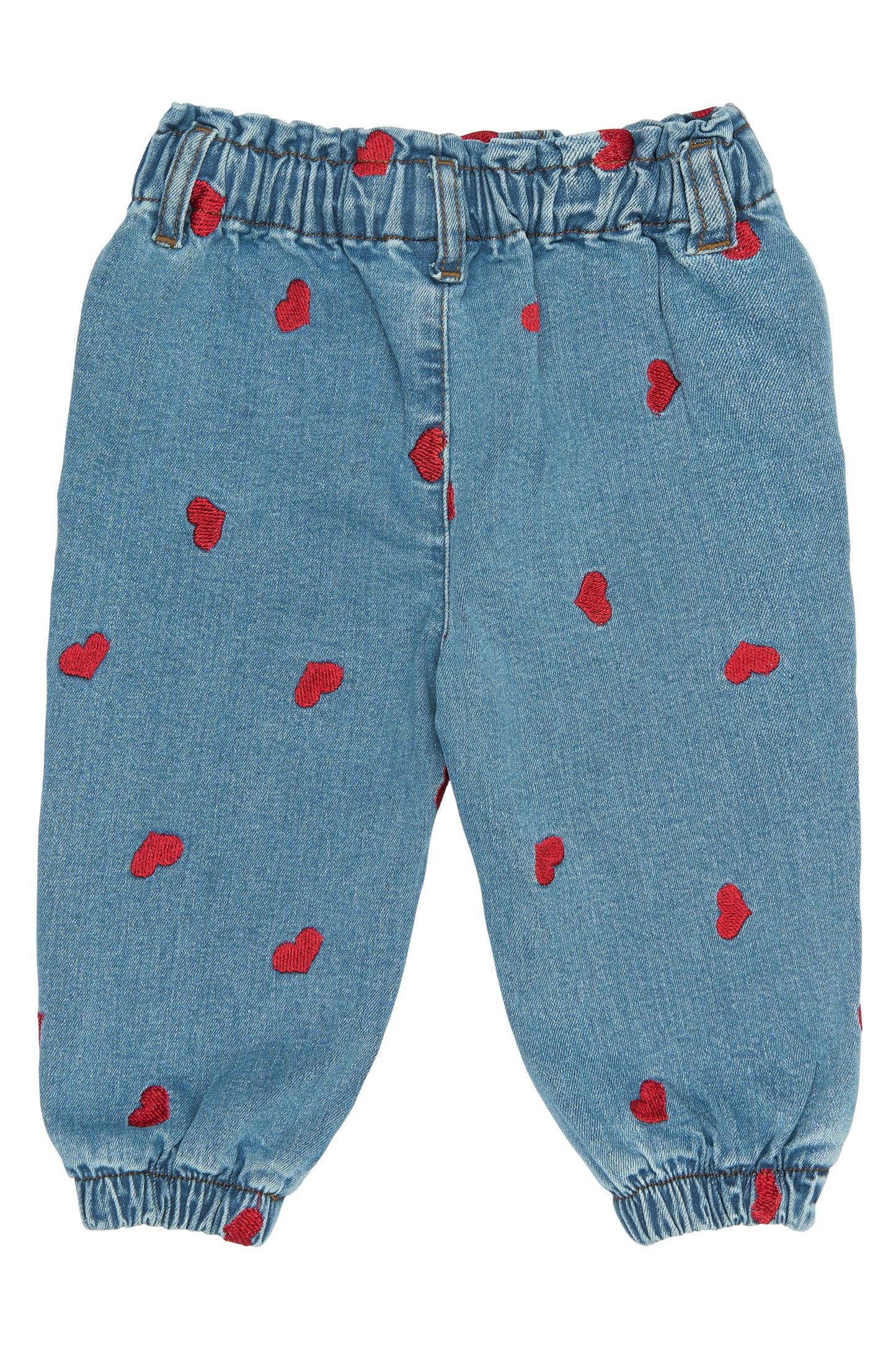 petit piao | Trousers | Light Blue Denim EMB