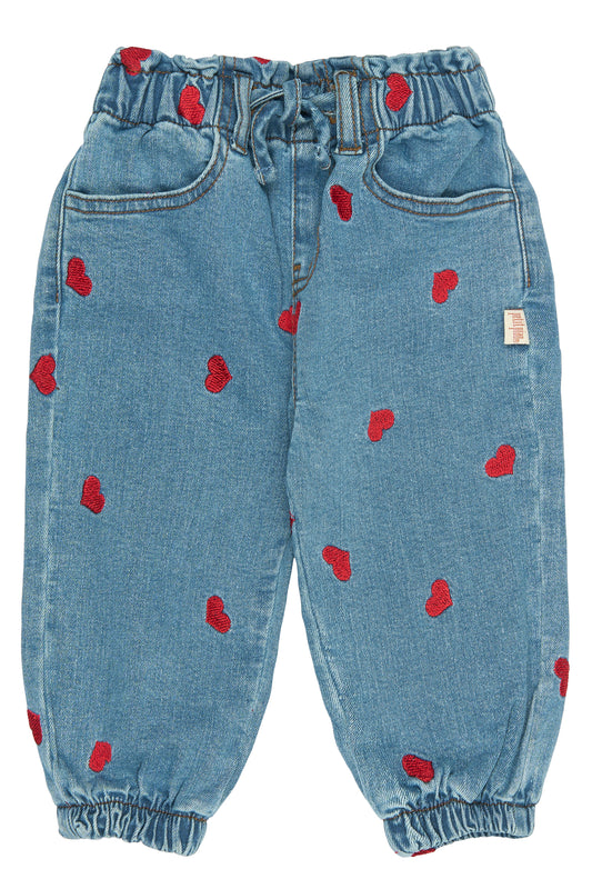 petit piao | Hose | Light Blue Denim EMB